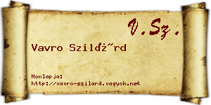 Vavro Szilárd névjegykártya